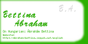 bettina abraham business card